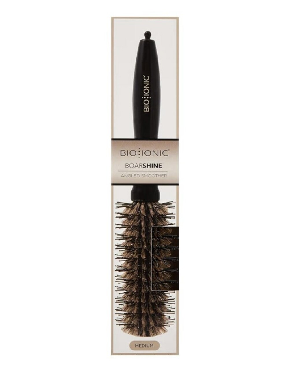 New Bio Ionic Boar Shine Angled Anti-Frizz Medium Round Barrel Brush